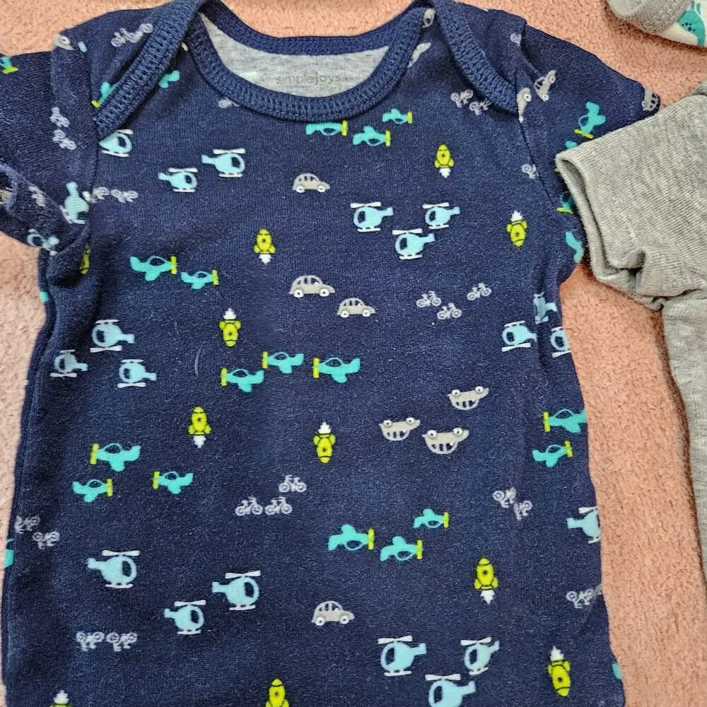Simple Joys by Carter's Baby Boys 6 Short-Sleeve Bodysuit Lot Size 0-3 Mon